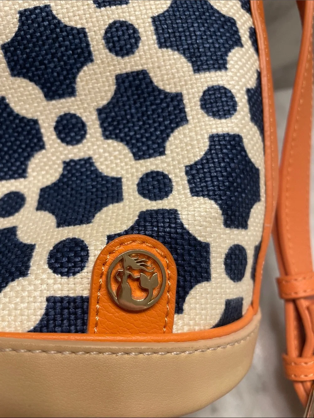 Spartina 449 Navy, Tan & Orange Geometric Crossbody